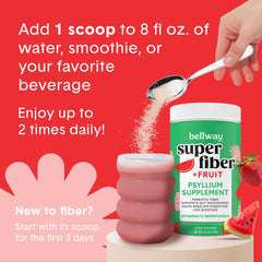 Serving idea with spoon and glass promotes a daily fiber routine.