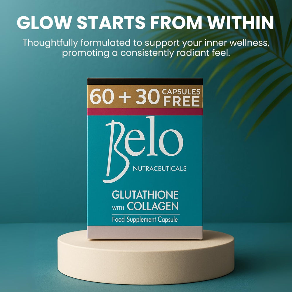 Belo Nutraceuticals capsules close-up highlighting convenient daily use