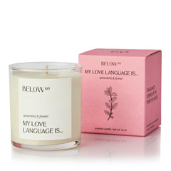 Below 60 natural essential oils candle delivers fresh, earthy scent