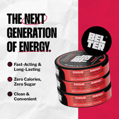 BELTER Focus Cherry Punch packaging front highlights convenient, zero-calorie energy on the go.