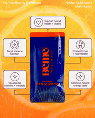 Clean ingredients list BeMe non-GMO formula in sachet.
