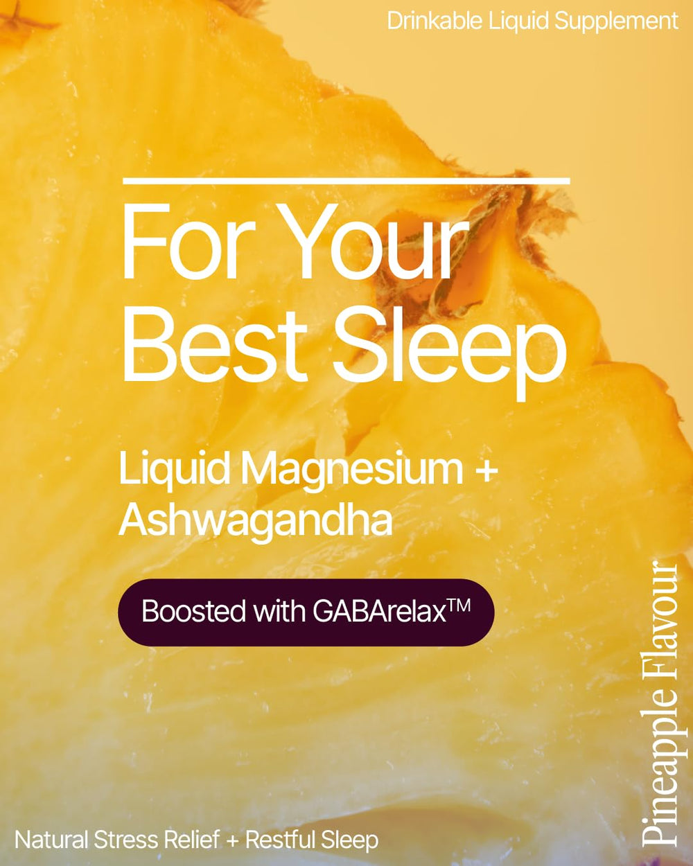 BeMe magnesium sleep liquid pineapple image demonstrates easy dosing for on-the-go nights