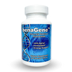 Benagene oxaloacetate bottle front for daily energy support.