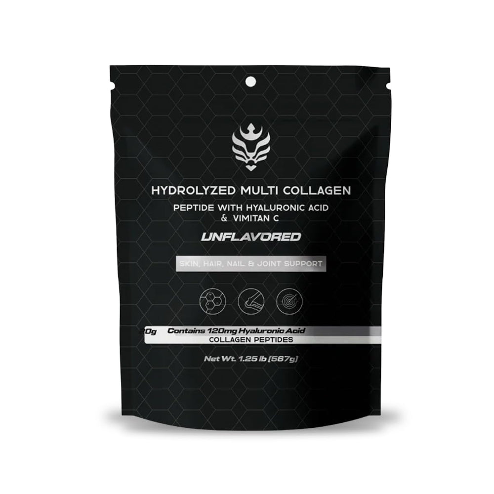 Benavidez Collagen Peptides bottle front highlights grass-fed source and product details for skin and joints.