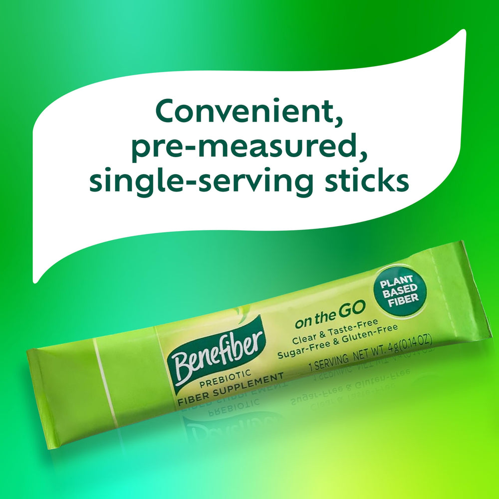 Benefiber On the Go powder dissolves clear in beverages for seamless supplementation