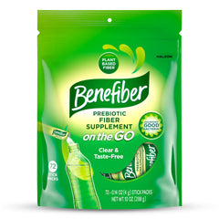 Benefiber On the Go sticks packaging for convenient daily fiber on the move
