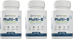 BenfoComplete Benfotiamine Multi-B pack front shows three bottles for neuropathy support.