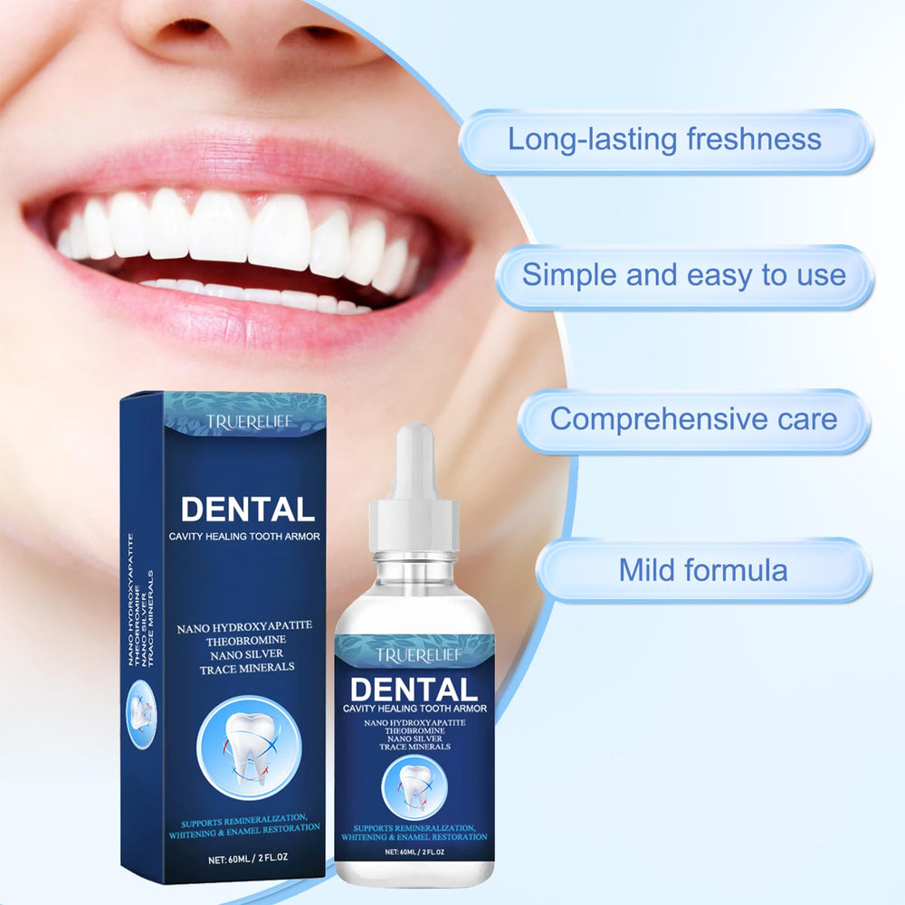 BENIX Cavity Healing Tooth Armor Liquid enamel surface close-up shows smooth, polished texture.