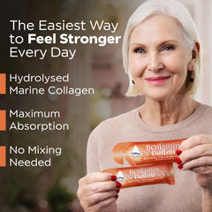 Benjamin Button vitamin C collagen shot supports convenient daily routine