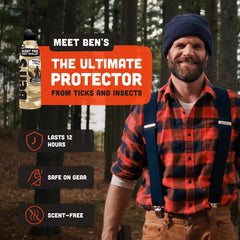 Ben's Hunting Formula EcoSpray mist angle demonstrates easy, even coverage.