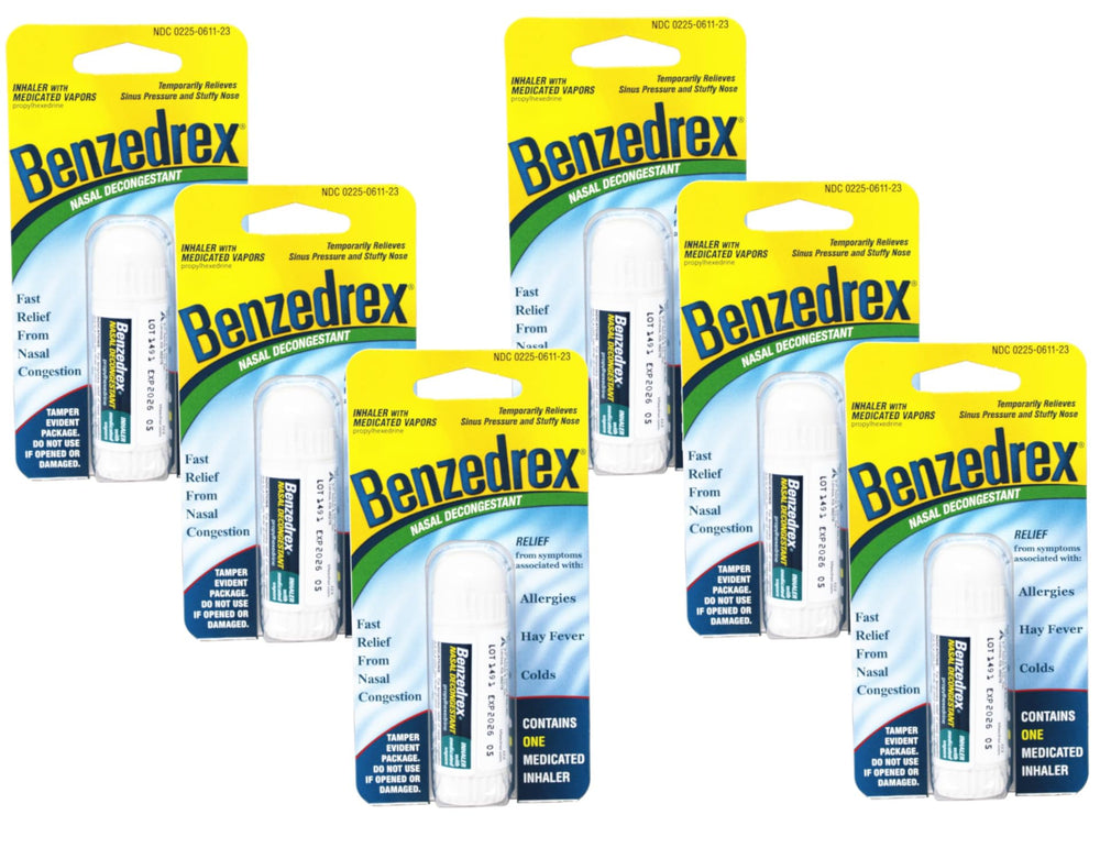 Benzedrex inhaler compact design for quick relief.