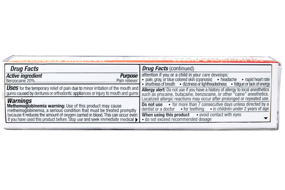 Benzodent braces irritation relief focuses on oral compatibility.