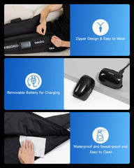 Beoka leg massager cordless design with removable battery for flexibility.