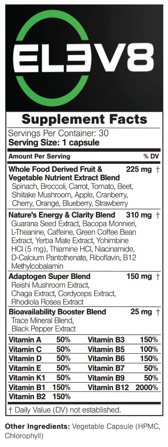 BEpic ELEV8 ingredients jar close-up, highlighting natural blends for mental focus and stamina.