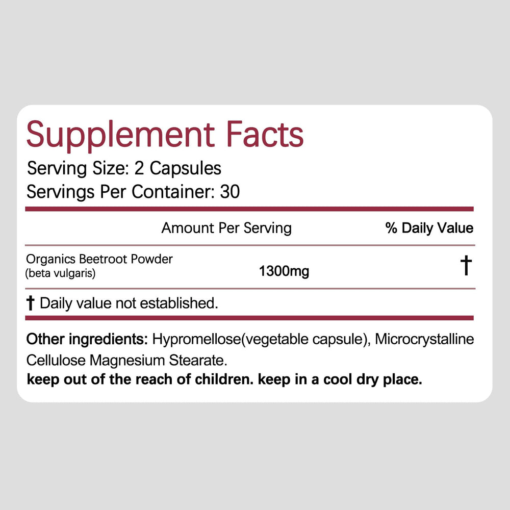 Beravia Health beet root capsules gluten-free and dairy-free