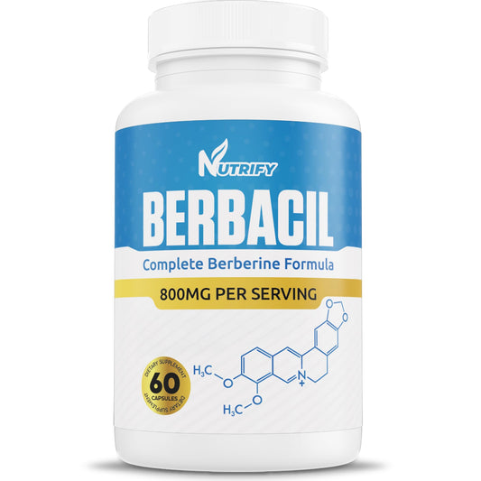 Berbacil Berberine bottle pour for easy daily supplementation and metabolism support.