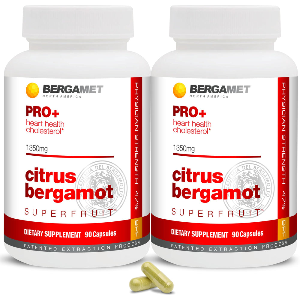BergaMet Citrus Bergamot PRO+ bottle with olive leaf extract for daily wellness support