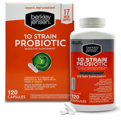 Berkley Jensen probiotic capsules front view for daily digestive support