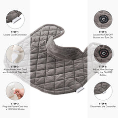 Berkshire Blanket weighted heating pad faux suede fleece texture adds cozy luxury.
