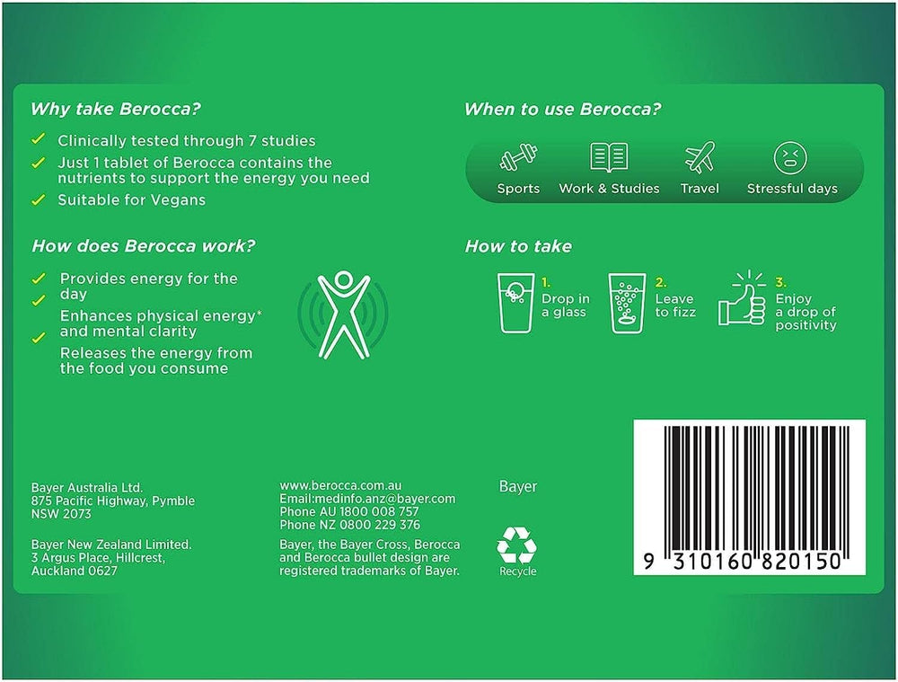 Berocca Performance Original fizz dissolving in water, signaling alertness and stamina support.