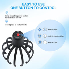 BERVASTO head massager uses rechargeable battery for on-the-go relief.