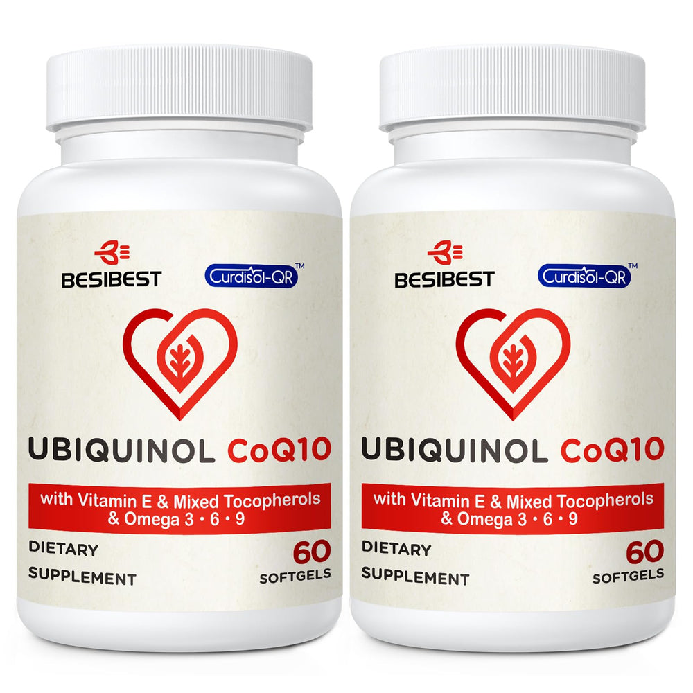 Besibest ubiquinol 600mg softgel bottle front view highlighting high-dose formula