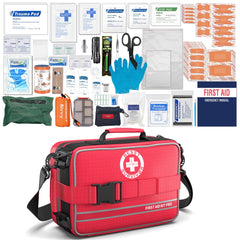 Besst Survivor comprehensive first aid kit front view for quick access in emergencies.