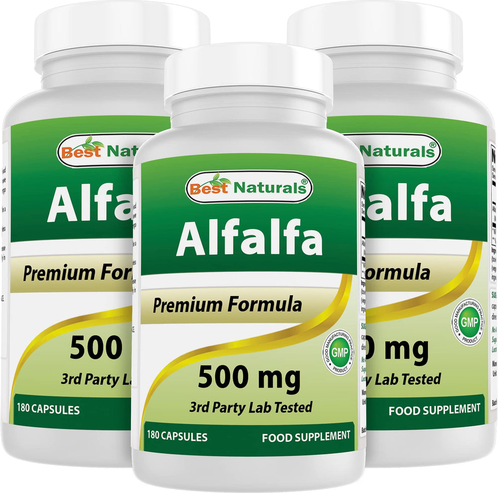 Best Naturals Alfalfa Green Super Food bottle front for daily greens intake.