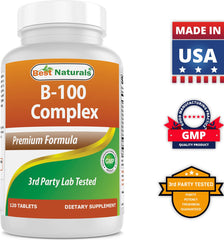 Daily hydration moment with Best Naturals B-100 Complex tablets and water