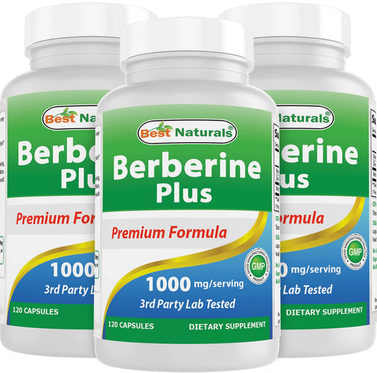 Best Naturals Berberine Plus bottle front view for daily supplementation.