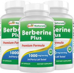 Best Naturals Berberine Plus bottle front view for daily supplementation.