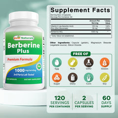 Best Naturals Berberine Plus capsules arranged for daily use