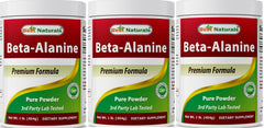 Best Naturals Beta Alanine Pure Powder bottle front, high purity for workouts