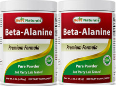 Best Naturals Beta Alanine powder bottle front highlighting purity and quality.