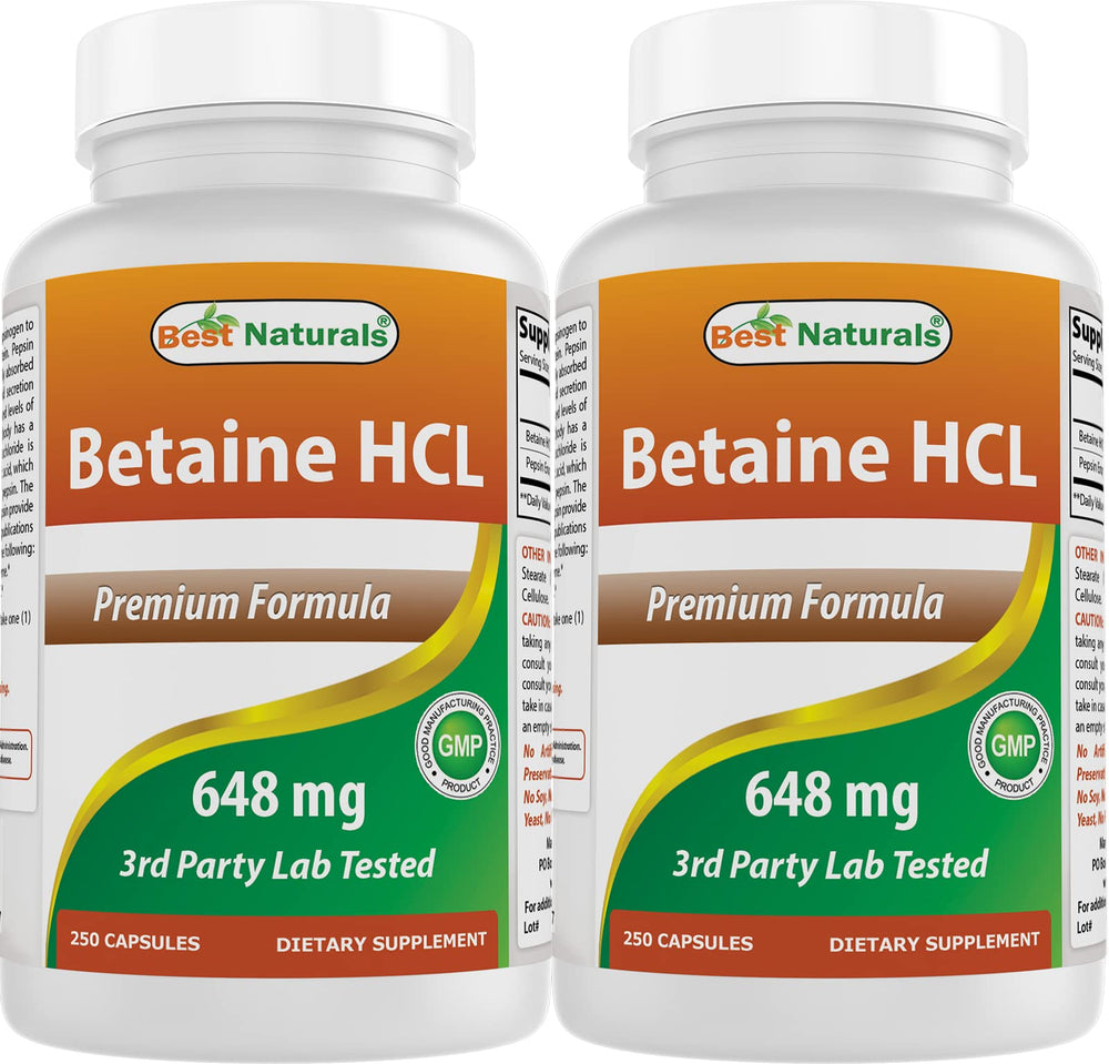 Best Naturals Betaine HCL bottle pour for easy daily supplement routine.