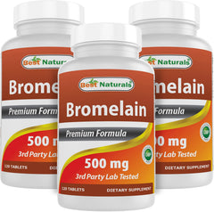 Best Naturals Bromelain 500mg tablet front view for convenient daily use.
