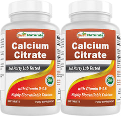 Best Naturals Calcium Citrate with Vitamin D-3 bottle front for everyday calcium support