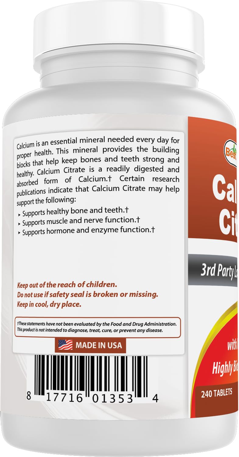 Best Naturals Calcium Citrate with Vitamin D-3 packaging display highlighting value pack