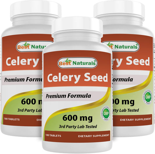 Best Naturals Celery Seed 600 mg bottle front for daily wellness use.