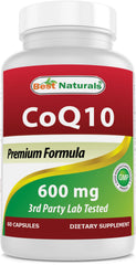 Best Naturals CoQ10 600 mg bottle front for daily wellness.