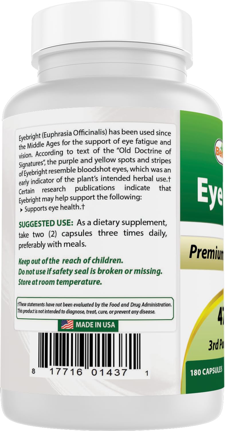 Best Naturals Eyebright sodium-free formula in a clean, consumer-friendly bottle