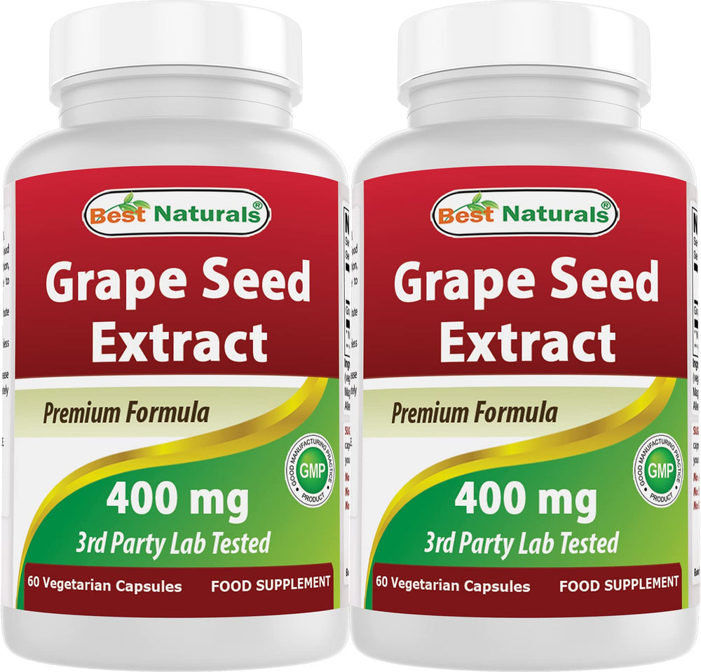 Best Naturals Grapeseed Extract bottle and label showing quality for daily antioxidant support.