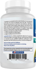 Best Naturals L-Tryptophan 500 mg gluten-free and non-GMO assurance.