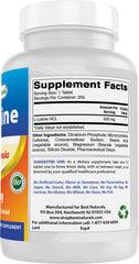 Best Naturals L-Lysine 500 mg bottle being poured.