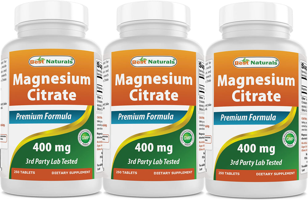 Best Naturals Magnesium Citrate bottle front view for premium formulation.