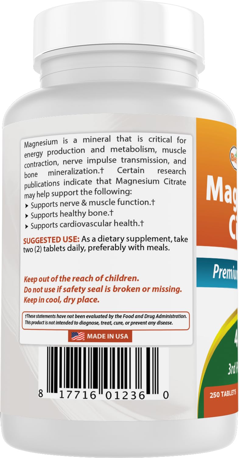Best Naturals Magnesium Citrate packaging features simple, user-friendly design.