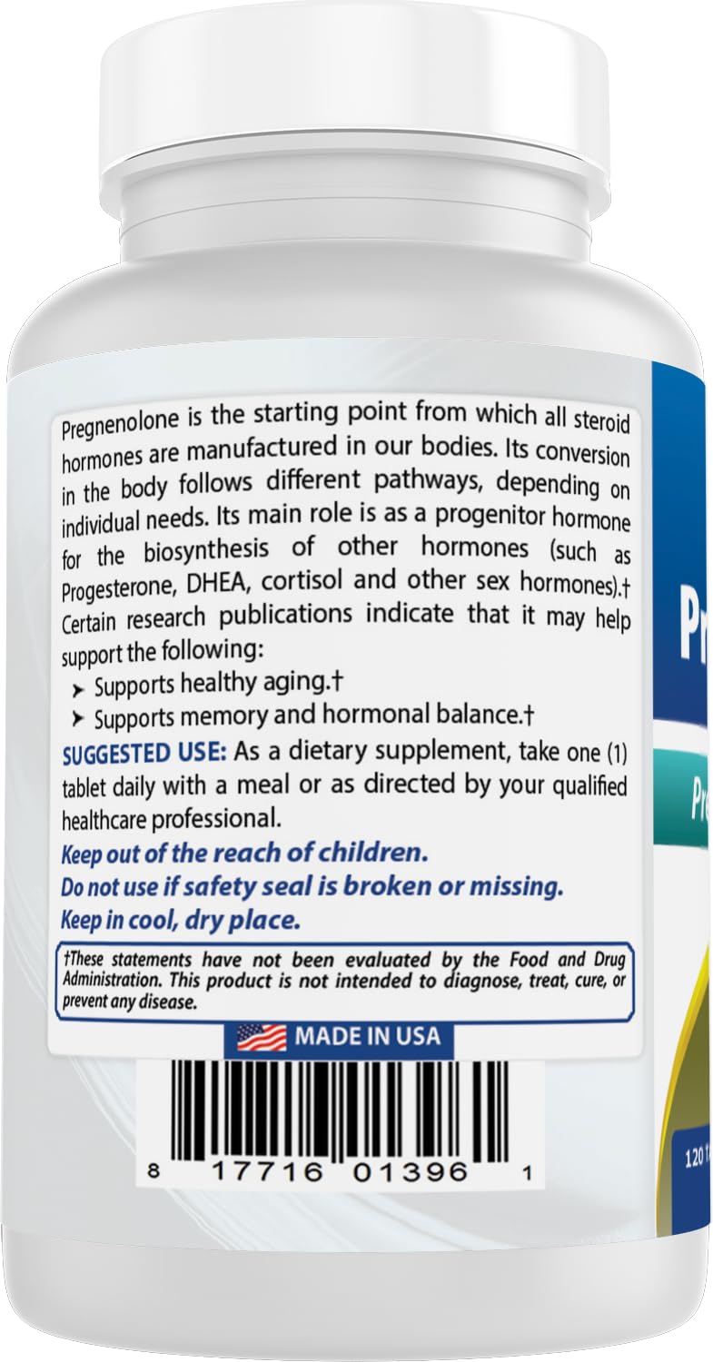 Best Naturals Pregnenolone pack of 3 bottles provides longer supply.