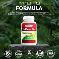 Three bottles of Best Naturals Red Yeast Rice in a pack shot