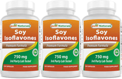 Best Naturals Soy Isoflavones bottle front view for trusted branding and clarity.