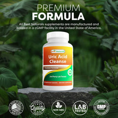 Best Naturals Uric Acid Cleanse highlighting Celery Seed Extract for herbal detox blend